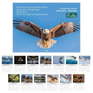 Imagem de Calendário de parede 2025,Calendário Águia 2025 | Calendário Mensal de Parede Planejador de Parede Calendário Eagle | Agendador diário brilhante lançando calendário de parede planejando organização pa