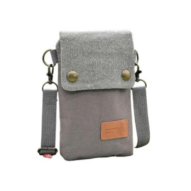 Imagem de Bolsa tiracolo feminina compacta e fofa moderna bolsa de ombro para celular perfeita para transporte de telefone e moedas, Cinza, Medium