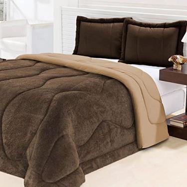 Imagem de Edredom Cobertor Coberdrom Felpudo Casal Dupla Face 2 X 2,2 M Casa Dona (Marrom)