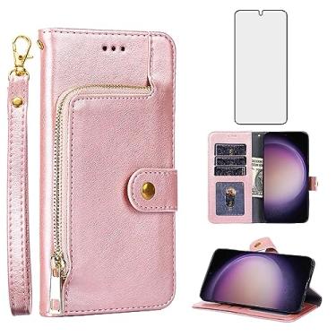 Imagem de Asuwish Capa de celular para Samsung Galaxy S23 5G carteira com protetor de tela de vidro temperado e compartimento para cartão de crédito flip de couro com suporte S 23 23S GS23 G5 SM-S911U 6,1