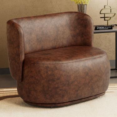 Imagem de Namoradeira Decorativa Orgânica Molly 02 Lugares Couríssimo Whisky - Desk Design Cor Wh...
