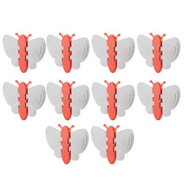 Imagem de Cuofyunl 10 pçs bloqueio de segurança borboletas estilo porta janela restritor fechadura da porta deslizante proteção segurança infantil