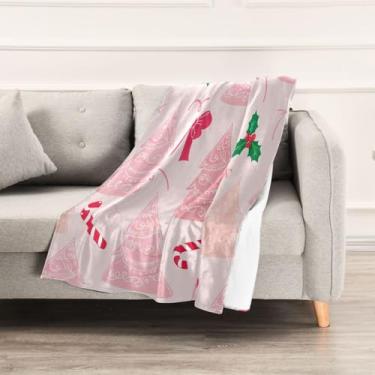 Imagem de Wassud Cobertores e mantas de Natal de 152 cm x 228 cm para árvores de Natal com laços, cobertor para sofá, cadeira, decoração de casa