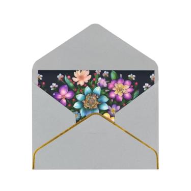 Imagem de SKKNT Cartões de felicitações com estampa de pinturas de diamante de flores para todas as ocasiões, convites de festa de aniversário de casamento, 12,7 x 15,2 cm