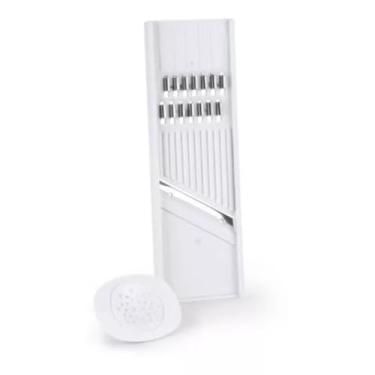 Imagem de Cortador e Fatiador de Legumes 3 em 1 Ralador para Salada Batata Queijo e Frutas Mandoline 21cm Portátil