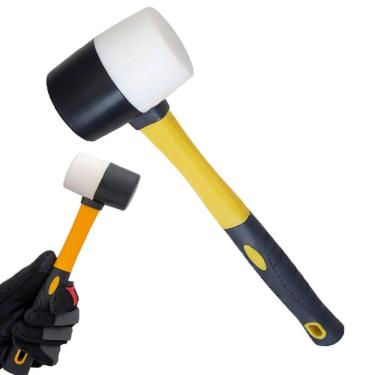 Imagem de Martelo Borracha Ergonomico Assentar Piso Ceramica Reparo Montagem Moveis Mercenaria Construçao Obra Reparo