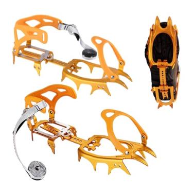 Imagem de Garras Para Botas De Caminhada Femininas,Ferramenta De Tração Com 14 Garras,Crampons Anti-derrapantes - Para Caminhadas De Inverno, Escalada E Pescaria