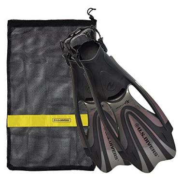 Imagem de U.S. Divers Conjunto de mergulho com snorkel FA278O1201S Proflex FX tamanho pequeno masculino e feminino com bolsa de transporte de malha, cinza titânio