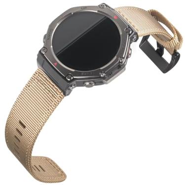 Imagem de SMITHA Pulseira de relógio de nylon brilhante atualizada compatível com a série Amazfit T-Rex (T-Rex/T-Rex PRO/T-Rex 2/T-Rex 3/T-Rex 3 PRO) - Pulseira de relógio não afunilada de nível militar com