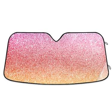 Imagem de Persianas de janela de carro com glitter pastel, para-brisa frontal, para-sol dobrável, para para-brisas de carro, acessórios de resfriamento de carro