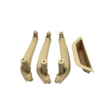 Imagem de 4 pçs conjunto lhd rhd interior do carro maçaneta da porta capa painel interno braço puxar guarnição substituição compatível para bmw x3 x4 f25 f26 2010-2016(RHD 4PCS Beige)