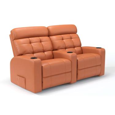 Imagem de Sofá 2 Lugares Reclinável Elétrico Com Massagem Em Couro Bovino Linha Cinema