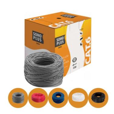 Imagem de Cabo De Rede Cat6 50 Metros Cinza Furukawa Soho Plus, CINZA