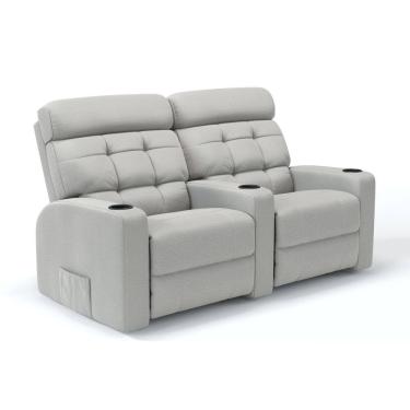 Imagem de Sofá 2 Lugares Reclinável Elétrico Linha Cinema Em Tecido Linho
