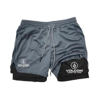 Imagem de Shorts De Corrida Cristã Masculinos VOLCOM Com Estampa 2 Em 1 Para Tre