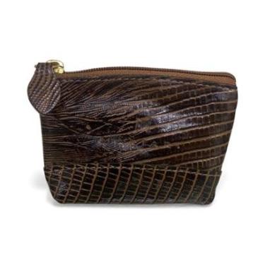 Imagem de Porta-moedas Feminino De Couro Legítimo Mariart Pn10 Nude Croco-Feminino