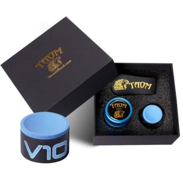 Imagem de YEUEK TAOM Suporte de giz de piscina em formato redondo prático acessórios de bilhar mini estojo magnético com ponta de giz recipiente caixa redonda de bilhar, ferramenta de ponta de taco modelador