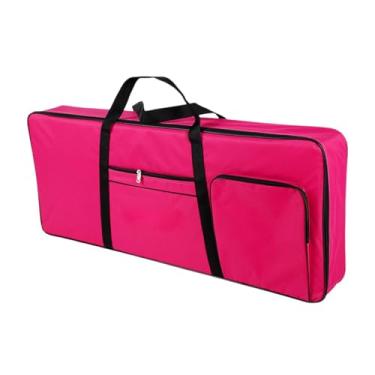 Imagem de Amagogo 61 Caixa de teclado Teclado Bolsa de teclado Oxford Backpack Acessórios anti -choques bolsa acolchoada portátil 40.16 "x16.54" x1.97 ", Rosa Vermelha