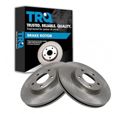 Imagem de TRQ Conjunto de par de rotores de freio a disco dianteiro para Ford Edge 2007-2009 / Lincoln MKX 2007-2009