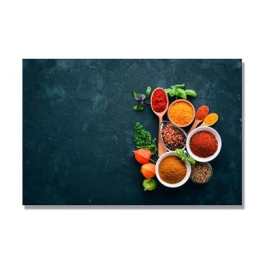 Imagem de NHLDZYH Pintura de cozinha moderna especiarias, impressão de arte, imagens para cozinha, decoração de parede de cozinha moderna. C30. 50 x 75 cm. Apenas tela