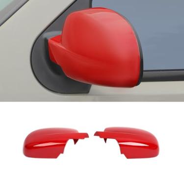 Imagem de RAZPOY Capa de espelho retrovisor lateral compatível com Chevy Silverado & Suburban & Tahoe & GMC-Yukon & GMC-Sierra & Cadillac Escalade 2007-2013, vermelho
