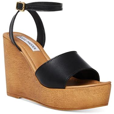 Imagem de Steve Madden Sand lia feminina de salto gal s, Couro preto, 11