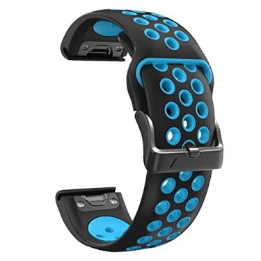Imagem de GANYUU Pulseira de silicone de 26mm para Garmin Fenix 6X 6 Pro 5X 5 Plus Descent Mk1 MK2i D2 22mm Relógio Pulseira de liberação rápida de ajuste fácil (Cor: F, Tamanho: 26mm Descent MK2)