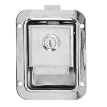 Imagem de Naroote Trava de Trava de Porta de pá Resistente Em Aço Inoxidável 304 para Caminhões de Bombeiros de Trailer de Trailer, Azul Polido Espelhado, Com 2 Chaves, para Trailers e Trailers