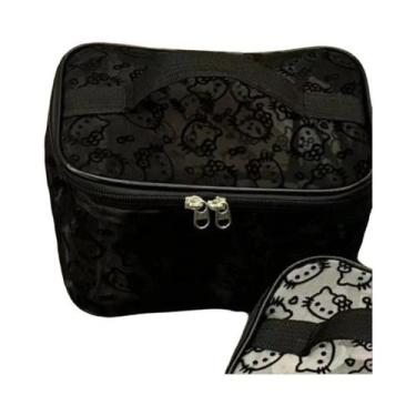 Imagem de Bolsa De Maquiagem Vintage Fofa Hello Kitty Com Bordado De Renda Japon