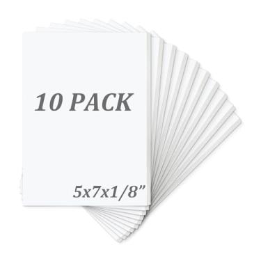 Imagem de Mat Board Center, pacote com 10 placas de espuma sem ácido, placas de espuma branca de 12,7 x 17,8 cm, 0,6 cm de espessura