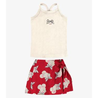 Imagem de Conjunto Regata com Shorts Saia Rovi Kids Bege, 2, Bege