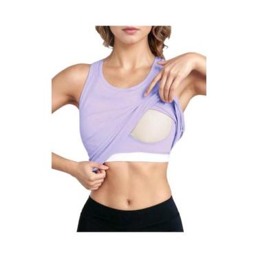 Imagem de Camiseta Esportiva Feminina Sem Mangas Com Decote Em U, Rápido Secagem