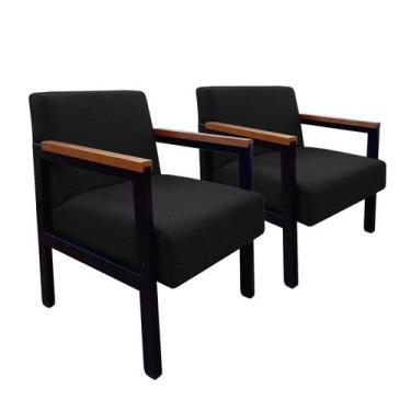 Imagem de Conj. 02 Poltrona Decorativa Estilo Industrial Braço Ferro Minas - Gon