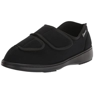 Imagem de Silvert's Adaptive Clothing & Footwear Tênis feminino ultra confortável de neoprene extra largo para idosos, Preto, 38