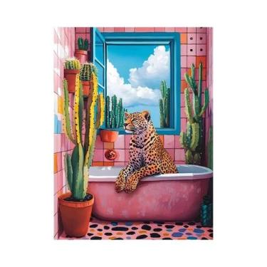 Imagem de Arte Em Tela De Pintura Abstrata De Animais Coloridos: Tigre, Chita, G