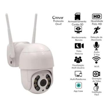 Imagem de Câmera Ip Speed Dome Zoom 4x Mais Ptz Wifi Prova D agua Ip66 - v380