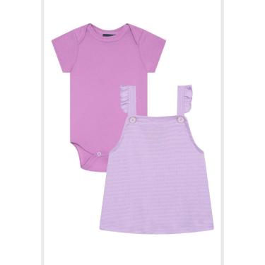 Imagem de Conjunto Bebê Menina com Salopete Poás e Body Básico Guloseima-Feminino