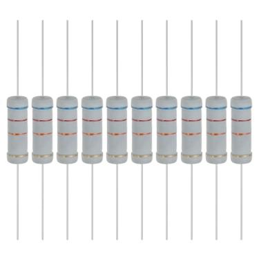 Imagem de YOKIVE 10 unidades de resistores de filme de óxido metálico de 62K Ohm 5 Watts, 5% de chumbo axial de resistor de tolerância | À prova de chamas para circuitos eletrônicos DIY, projetos de áudio e