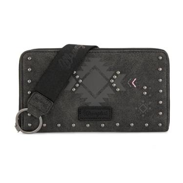 Imagem de Carteira feminina Wrangler com bolso com zíper, Preto