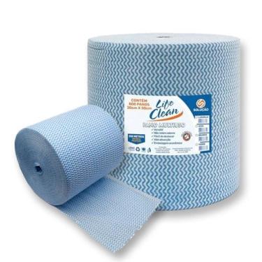 Imagem de 600 Panos Multiuso Limpeza Perfex Perflex Bobina Picot Azul - Inoven, 