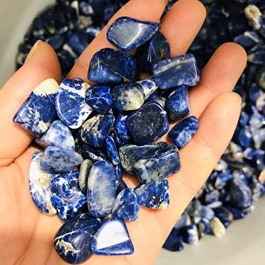 Imagem de Pedras preciosas para decoração Natural Blue-Veins Rock Quartz Crystal Gravel Tumbled Stone 12mm-17mm Aura Crystal (Cor: 100g)