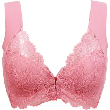 Imagem de Sutiã De Mastectomia Macio Fechamento Frontal Pós-cirurgia Sutiãs De Enfermagem Sem Fio Sem Costura Bralette Big Cup Lingerie Top, Pink, 42D