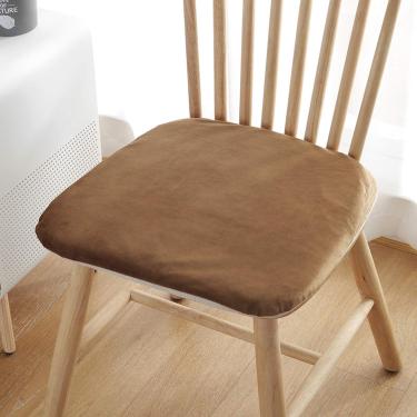 Imagem de Almofada De Assento De Cadeira De Veludo Quadrada Arredondada Almofada De Cadeira De Jantar Lavável Em Alimentos Almofada De Cadeira De Jantar Almofada De, Brown., 40x42cm(16x17inch)