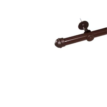 Imagem de Kit Varões de Madeira Para Cortina Simples 2,00 Metros 19mm Varão com Ponteira e Suporte (Tabaco)