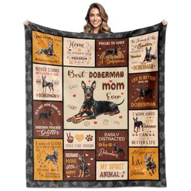 Imagem de VMREAYR Presentes Doberman para mulheres, presente para amantes de Doberman, cobertor Dobermans Mom 152 x 127 cm, presentes de cachorro Dobermans Pinscher para mulheres cobertor
