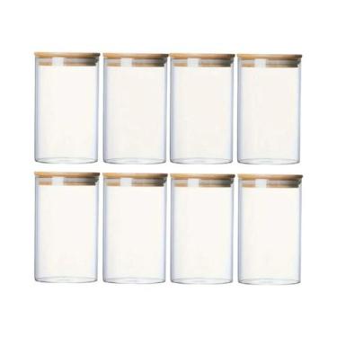 Imagem de Pote De Vidro De 280ml 10oz Com Tampa De Bambu, Recipiente Para Armaze