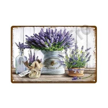 Imagem de Placa De Metal Vintage Com Estampa De Flores Para Decoração De Jardim 