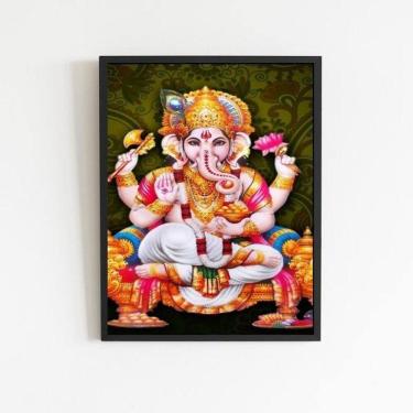 Imagem de Quadro Decorativo Lord Ganesha 24X18Cm Preta
