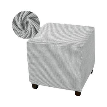 Imagem de Capa Elástica De Fleece Polar Para Puf Quadrado, Protetor De Móveis - 