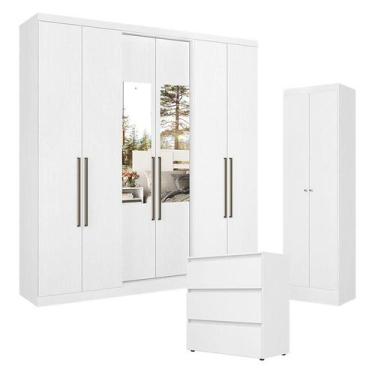 Imagem de Guarda Roupa Casal Presence Glass 6 Portas com Cômoda Gaveteiro Condes